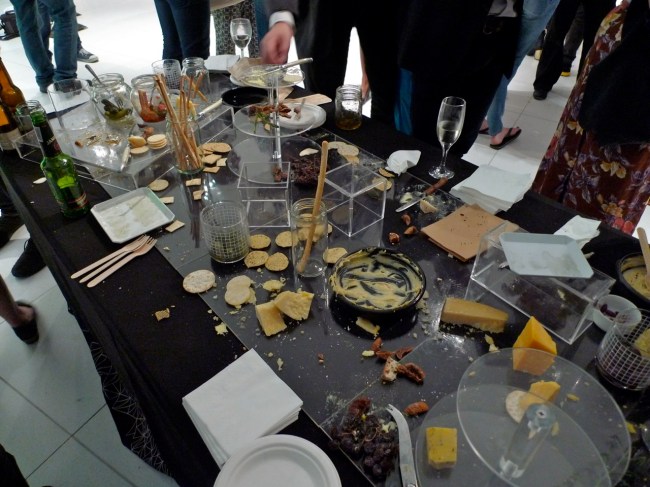 Hungry artists devour the food table