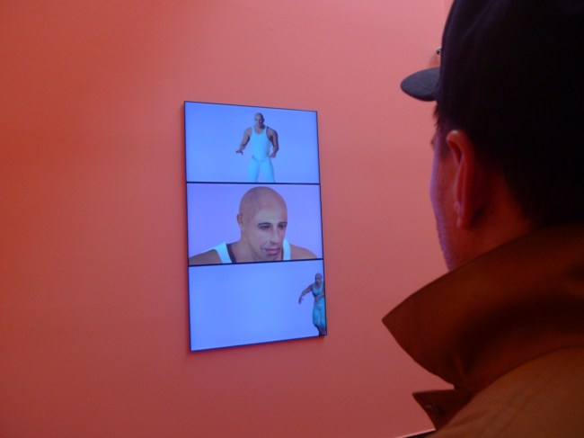 A dude checking out a dude triptych