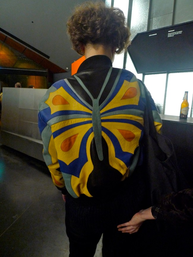 Copping a feel of Butterfly lady's ass