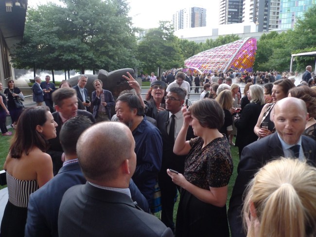 Ai Weiwei with bunny ears