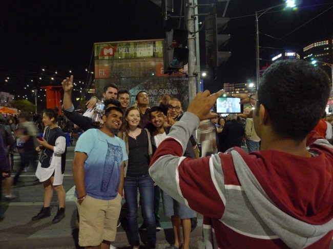 'Hey friends, I'll take a pic shall I?'