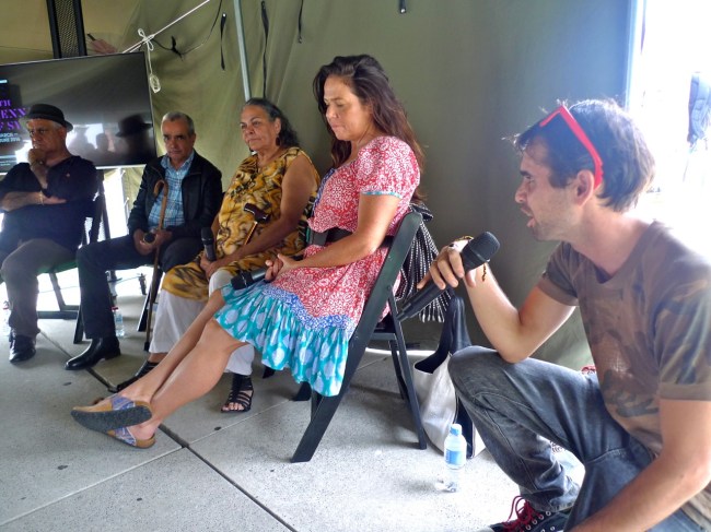 Richard Bell, Gary Foley, Aunty Bronwyn Penrith, Darlene Johnson and Roxley Foley