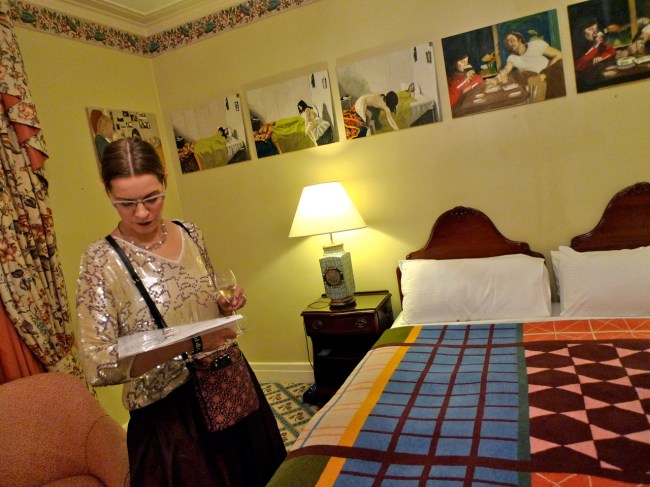 Catherine Bell checks out Sarah Cottier