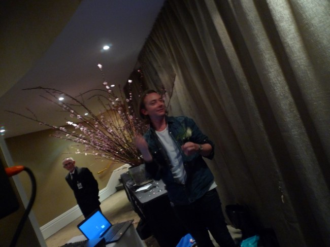 Darren Sylvester and his Security detail