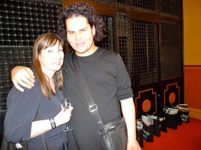 Lisa Sullivan, Christian Thompson and some goody bags